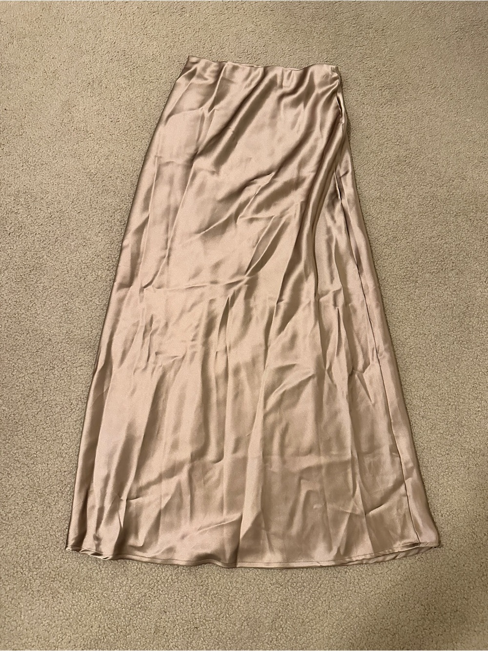 Renee C. Satin Maxi Skirt in Dusty Blush